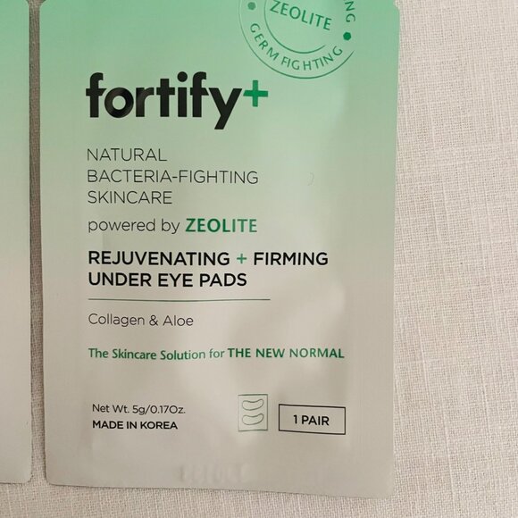 Fortify+ Bacteria Fighting Skincare Set: Facial Wipes and 2 Under Eye Pads Vegan - Picture 4 of 9